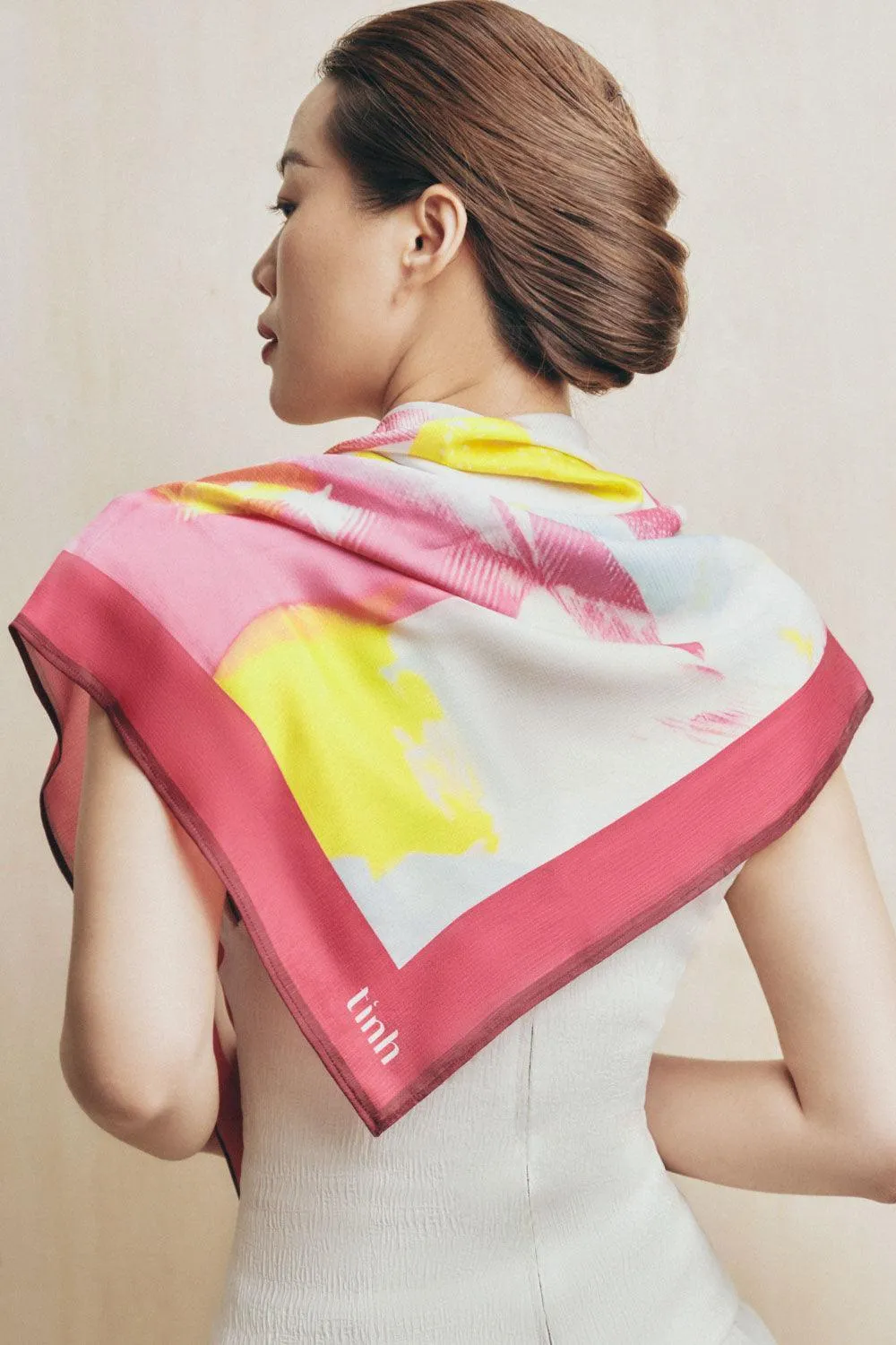 Square Printed Pattern Silk Scarf