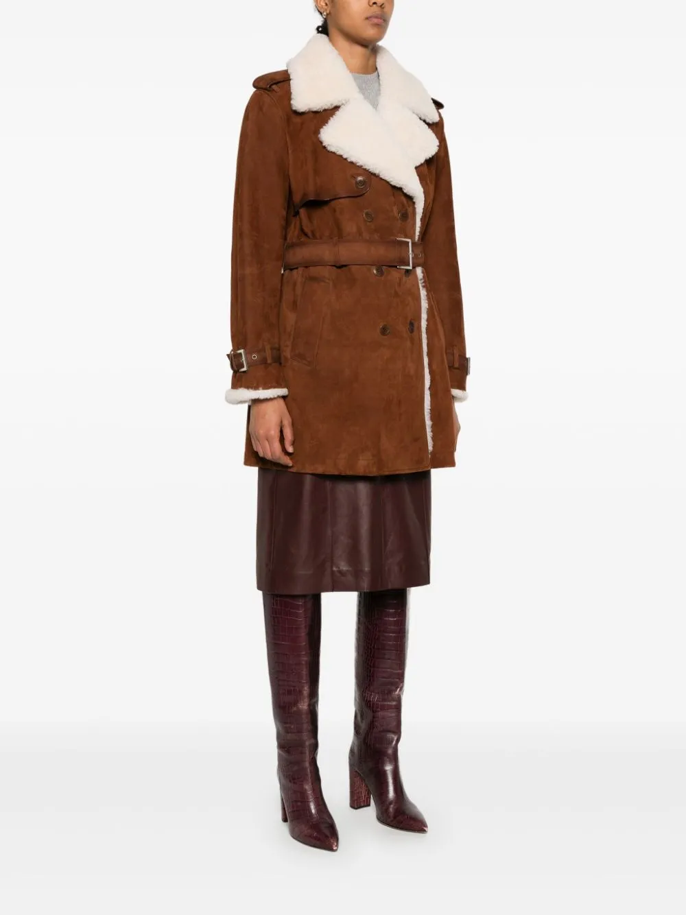 Suede Shearling Coat