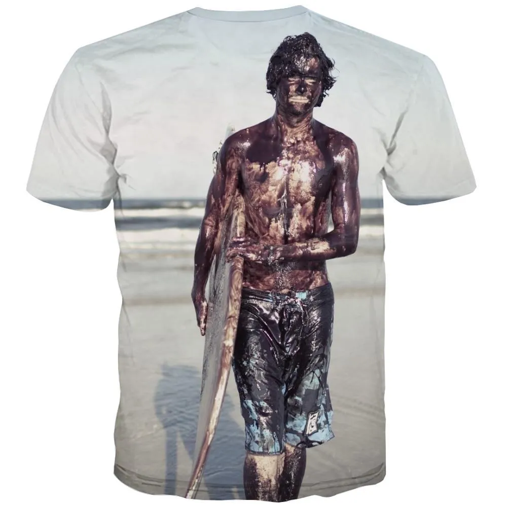 surf T-shirt Men The sea Tshirts Casual sport Tshirt Anime Cool T-shirts 3d