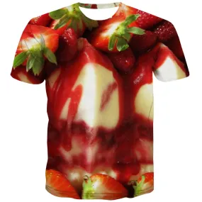 Sweet T shirts Men Gourmet T-shirts Graphic Icecream T-shirts 3d Colourful Tshirts Casual