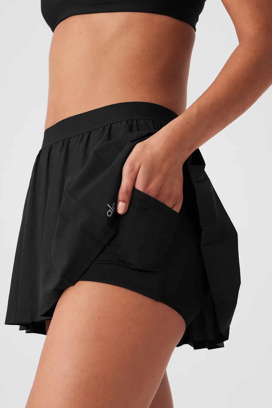 Varsity Tennis Skirt - Black