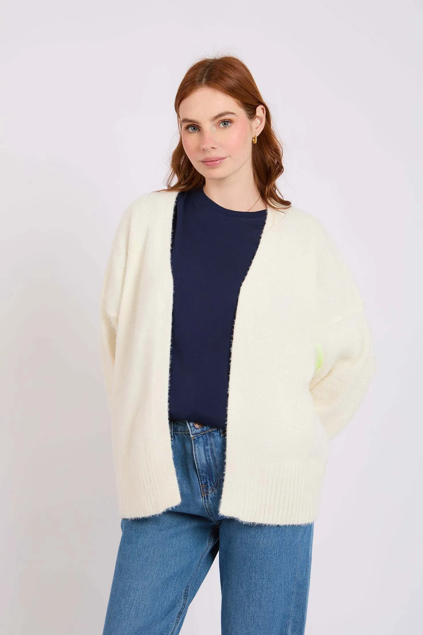 Women Short Loose Cardigan Off White