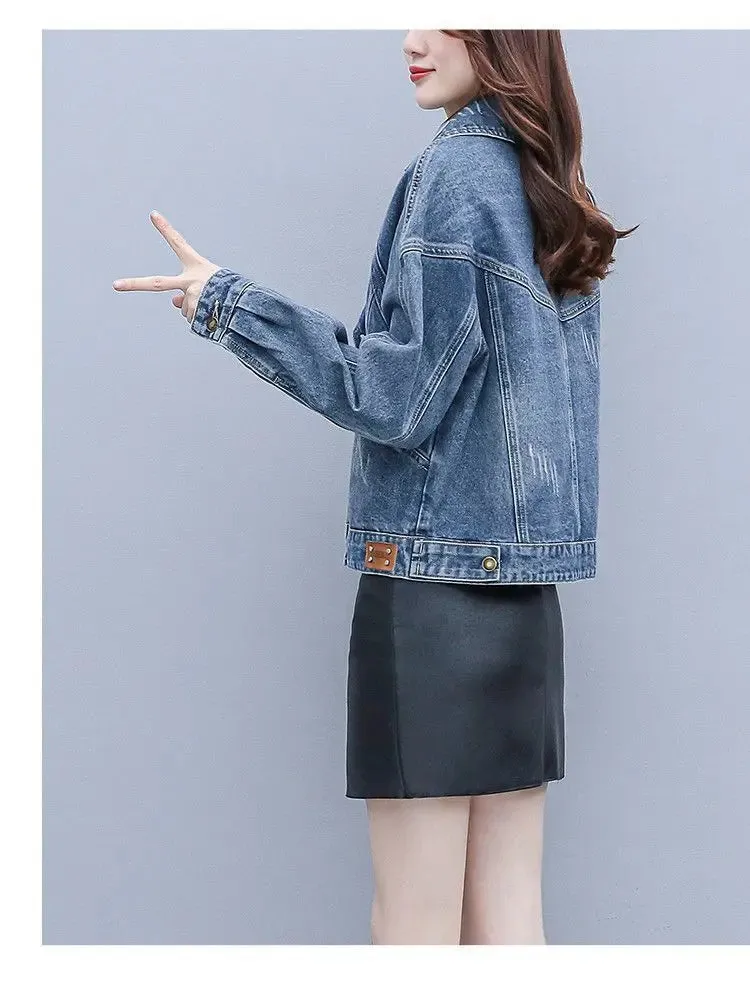 Women's Summer Short Casual Loose Denim Jacket