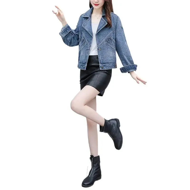 Women's Summer Short Casual Loose Denim Jacket