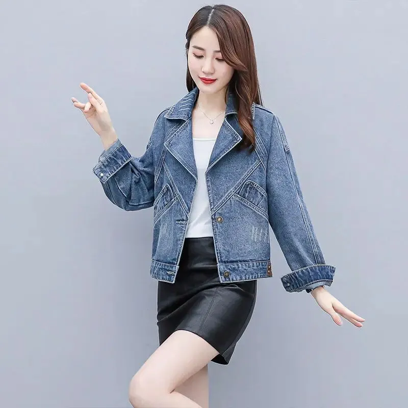 Women's Summer Short Casual Loose Denim Jacket