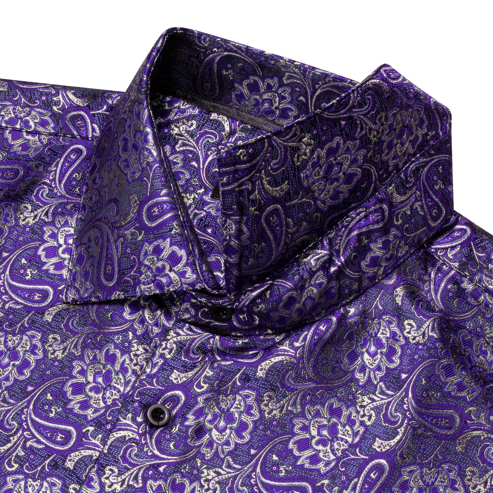 YourTies Dark Lavender Purple Men's Long Sleeve Shirt Men's Floral Top